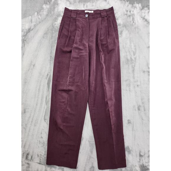 Vintage 80s Ghinelli High Rise Pleated Taper Leg Trouser Pant Size 40 W26 Purple - Picture 1 of 8